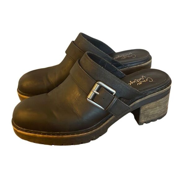 Crown Vintage black heeled Janis clog size 9 - Picture 2 of 15